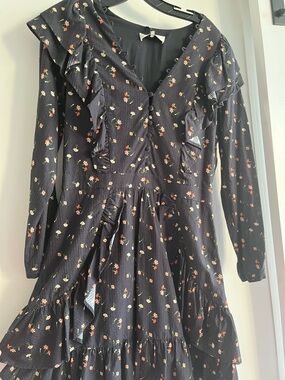 Sea New York Black Dress with Flowers.